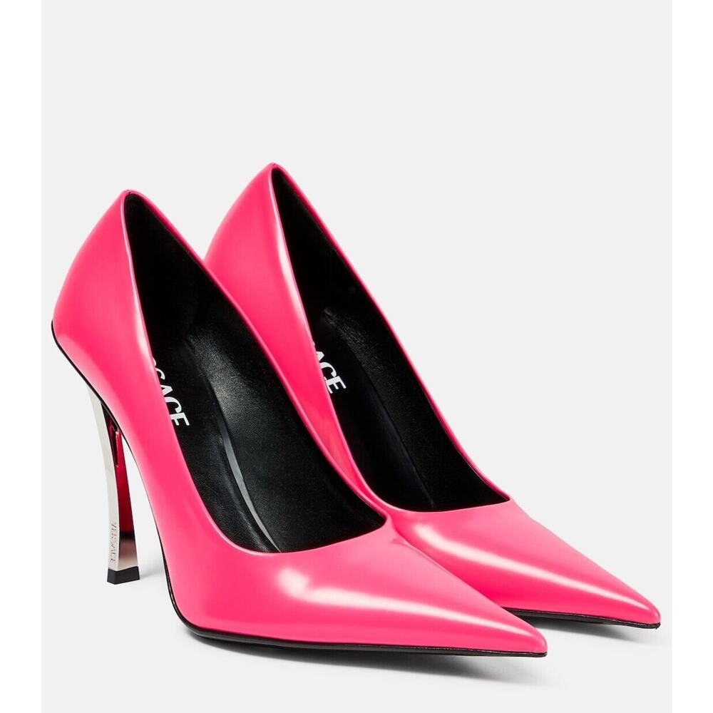Versace Pin Point Size 39/ US 9 Leather Pointed Toe Pump Heels Pink NIB $1,325